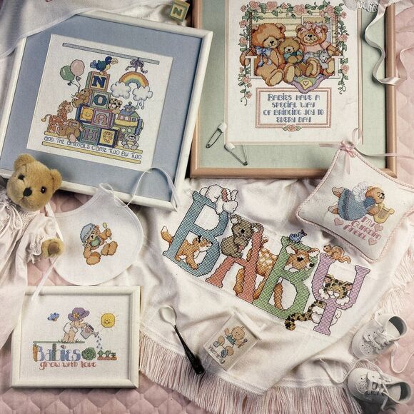 VTG 1996 Good Natured Girls Cross Stitch The Big Book Just For Baby 101 Designs - Picture 2 of 15